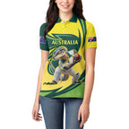 Australian Water Dragon Cricket Custom Women Polo Shirt Aussie National Color