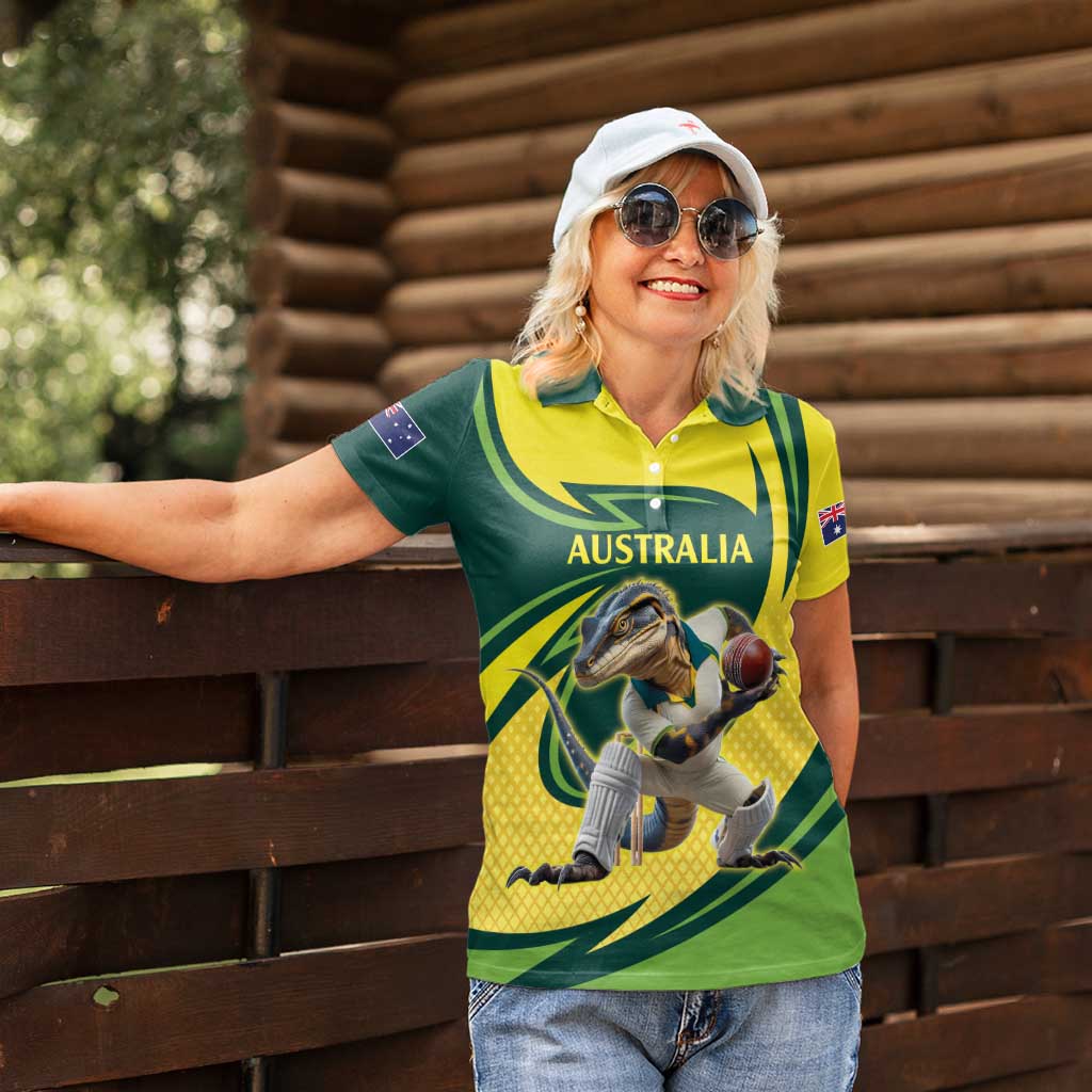 Australian Water Dragon Cricket Custom Women Polo Shirt Aussie National Color
