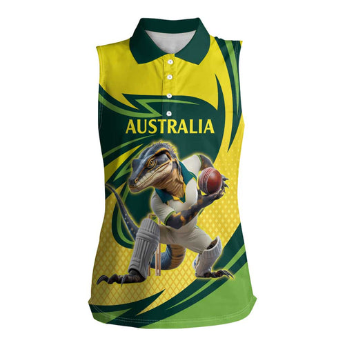 Australian Water Dragon Cricket Custom Women Sleeveless Polo Shirt Aussie National Color