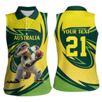 Australian Water Dragon Cricket Custom Women Sleeveless Polo Shirt Aussie National Color