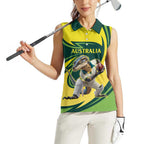 Australian Water Dragon Cricket Custom Women Sleeveless Polo Shirt Aussie National Color