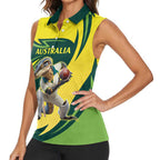Australian Water Dragon Cricket Custom Women Sleeveless Polo Shirt Aussie National Color