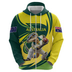Australian Water Dragon Cricket Custom Zip Hoodie Aussie National Color