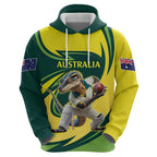 Australian Water Dragon Cricket Custom Zip Hoodie Aussie National Color
