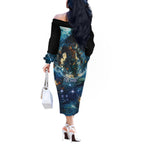 New Zealand Matariki Waita Off The Shoulder Long Sleeve Dress The Way Of The Water