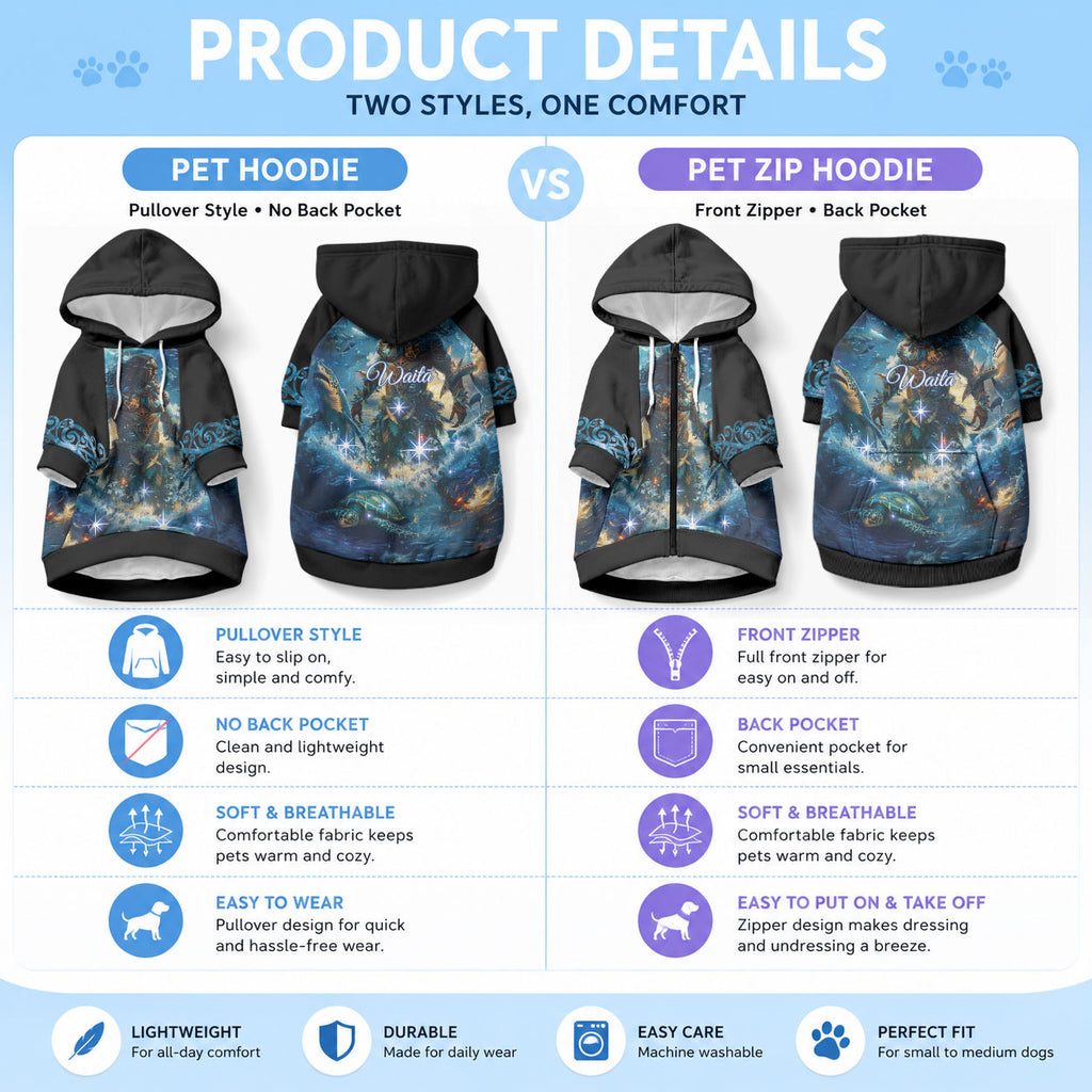 New Zealand Matariki Waita Pet Hoodie The Way Of The Water