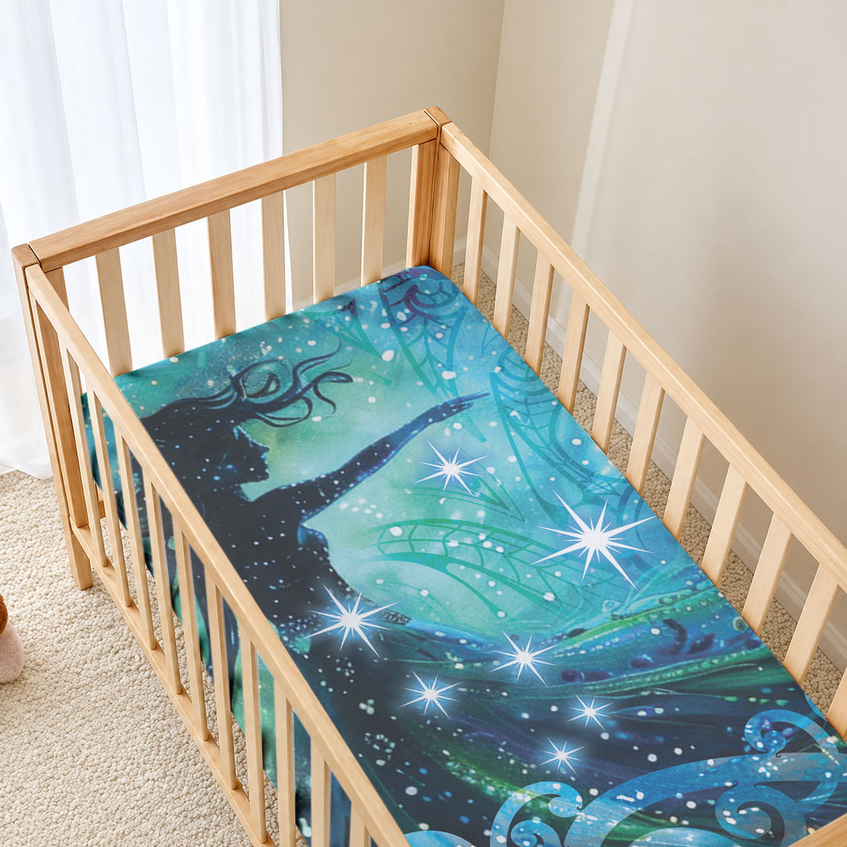 New Zealand Matariki Hiwa-i-te-rangi Baby Bed Cover Titiro ki nga Whetu Wishing Star