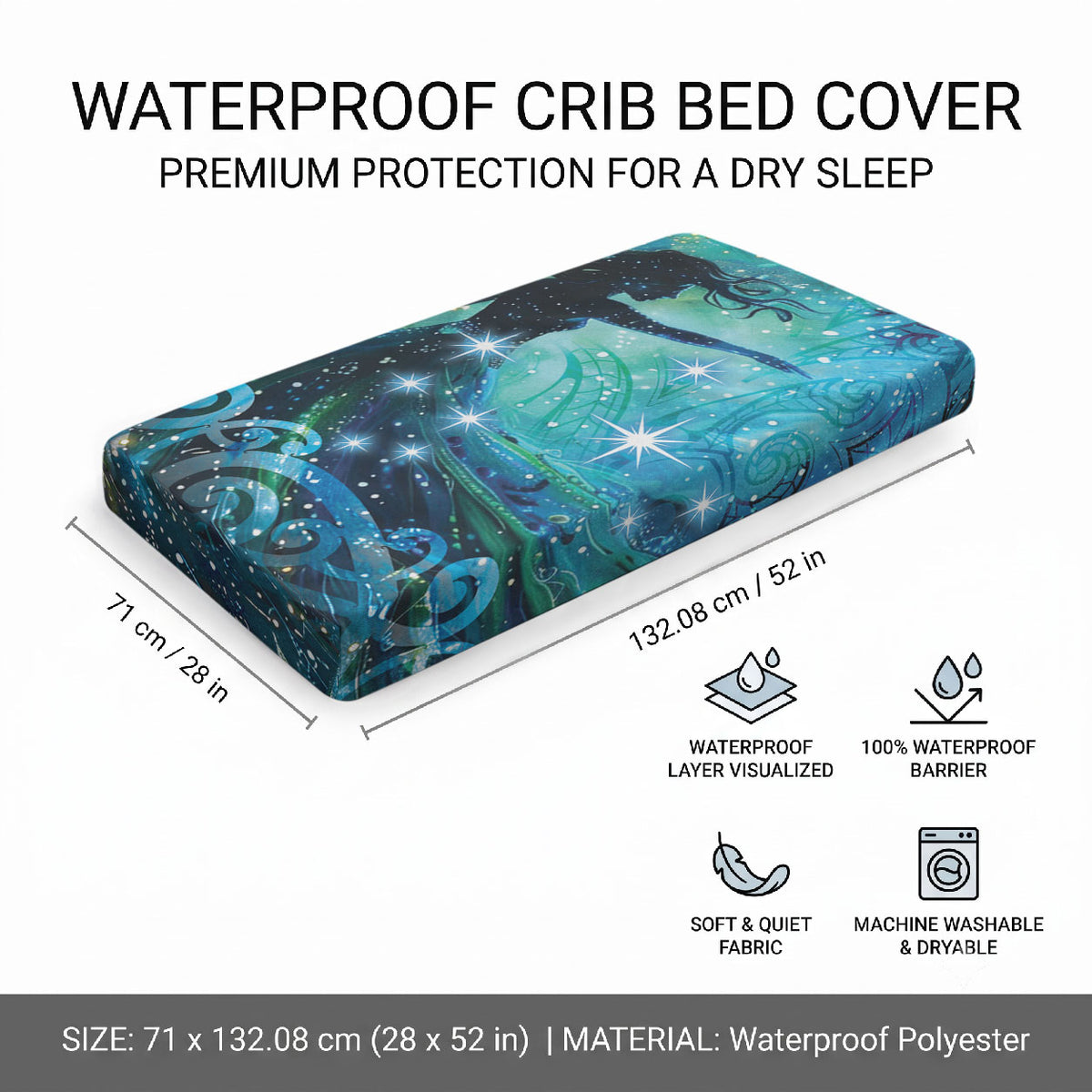 New Zealand Matariki Hiwa-i-te-rangi Baby Bed Cover Titiro ki nga Whetu Wishing Star