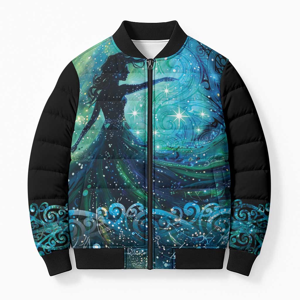 New Zealand Matariki Hiwa-i-te-rangi Bomber Puffer Jacket Titiro ki nga Whetu Wishing Star - Aussie Hoodie
