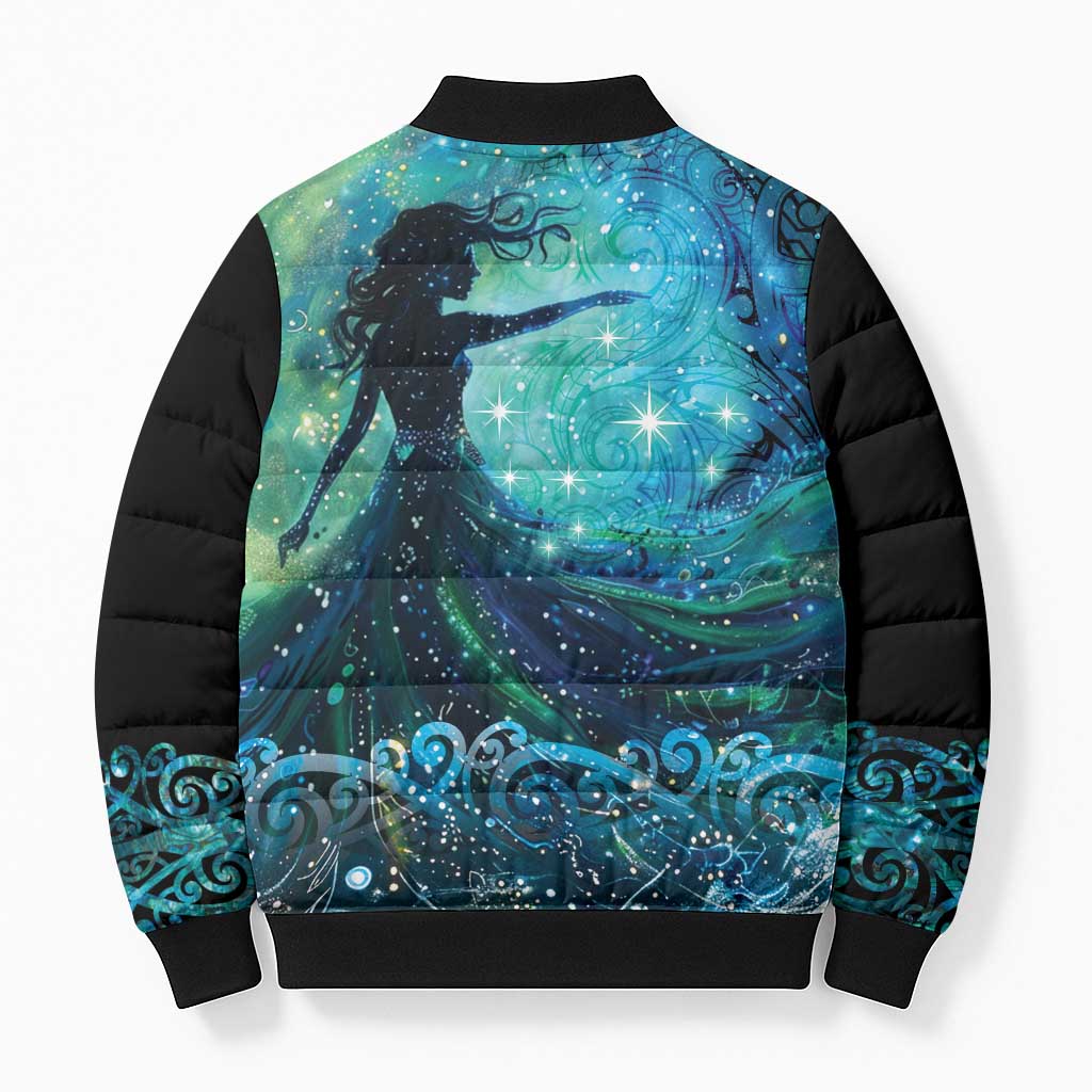 New Zealand Matariki Hiwa-i-te-rangi Bomber Puffer Jacket Titiro ki nga Whetu Wishing Star - Aussie Hoodie