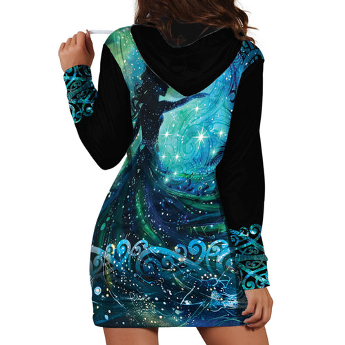 New Zealand Matariki Hiwa-i-te-rangi Hoodie Dress Titiro ki nga Whetu Wishing Star