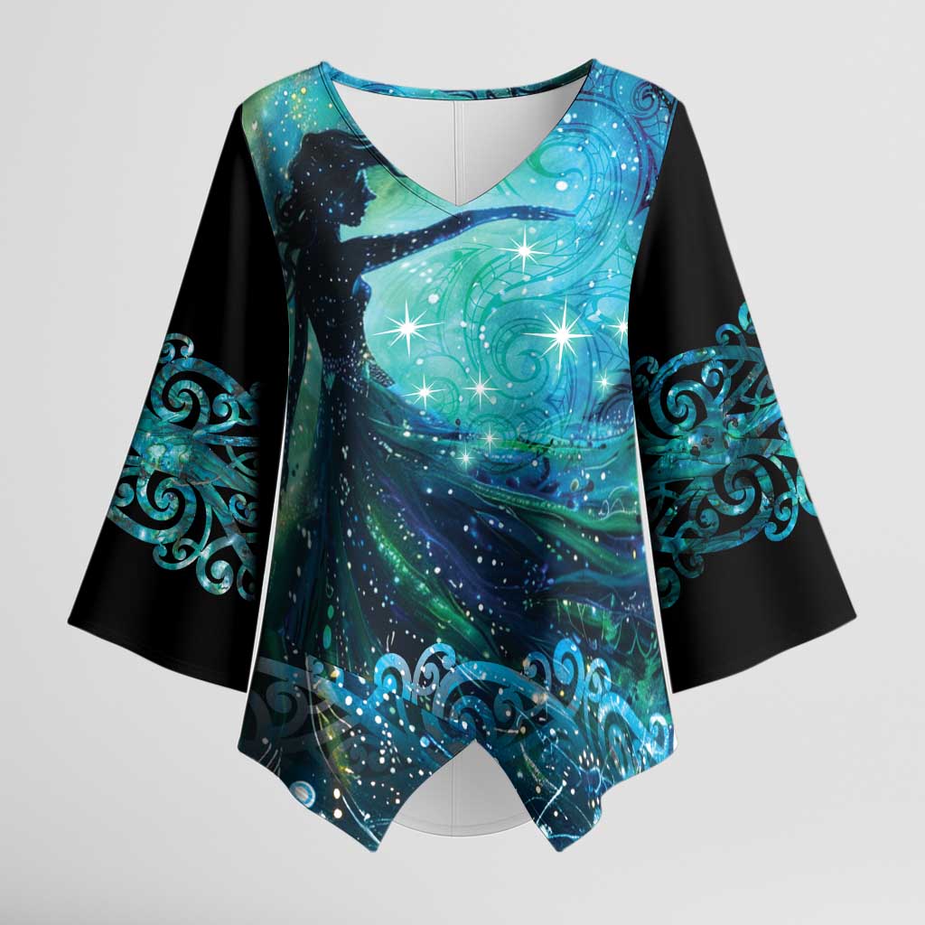 New Zealand Matariki Hiwa-i-te-rangi Kimono Sleeve Blouse Titiro ki nga Whetu Wishing Star - Aussie Hoodie