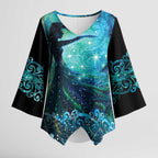 New Zealand Matariki Hiwa-i-te-rangi Kimono Sleeve Blouse Titiro ki nga Whetu Wishing Star - Aussie Hoodie