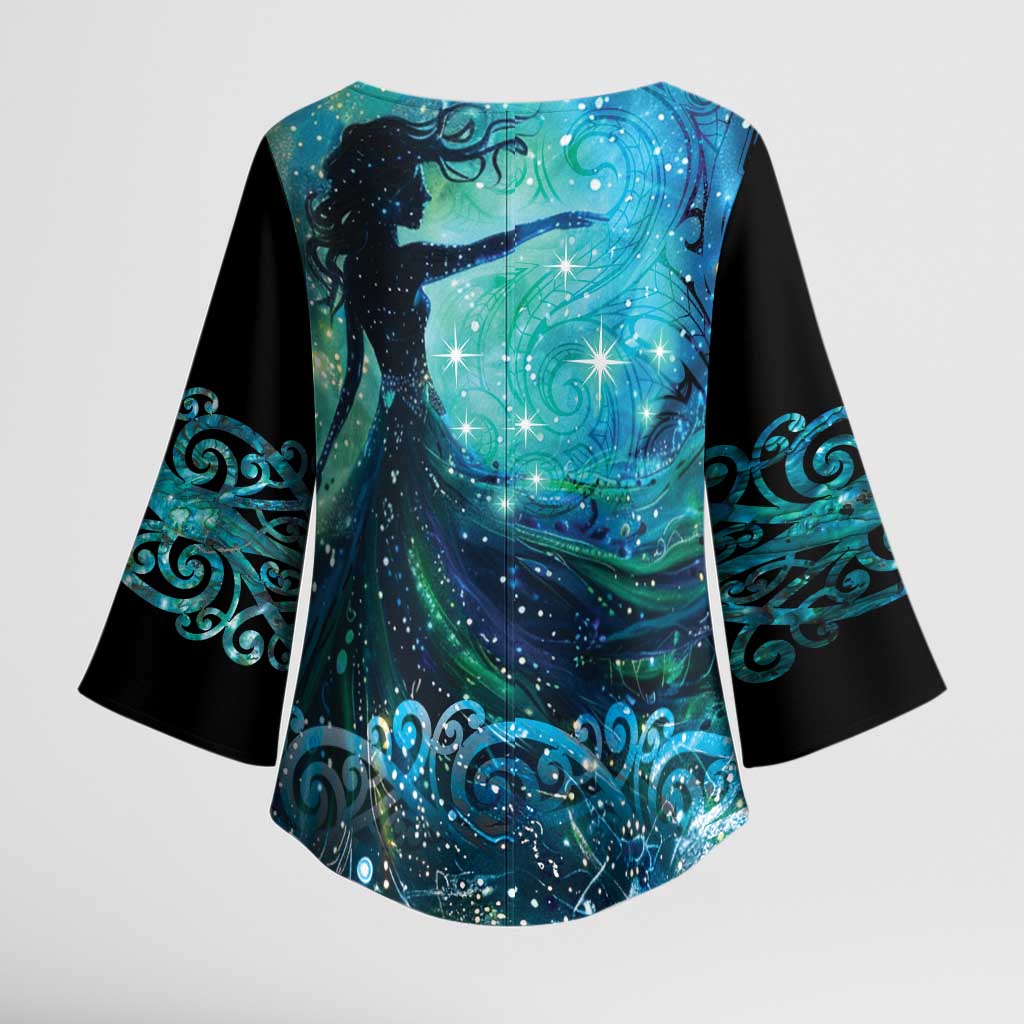 New Zealand Matariki Hiwa-i-te-rangi Kimono Sleeve Blouse Titiro ki nga Whetu Wishing Star - Aussie Hoodie