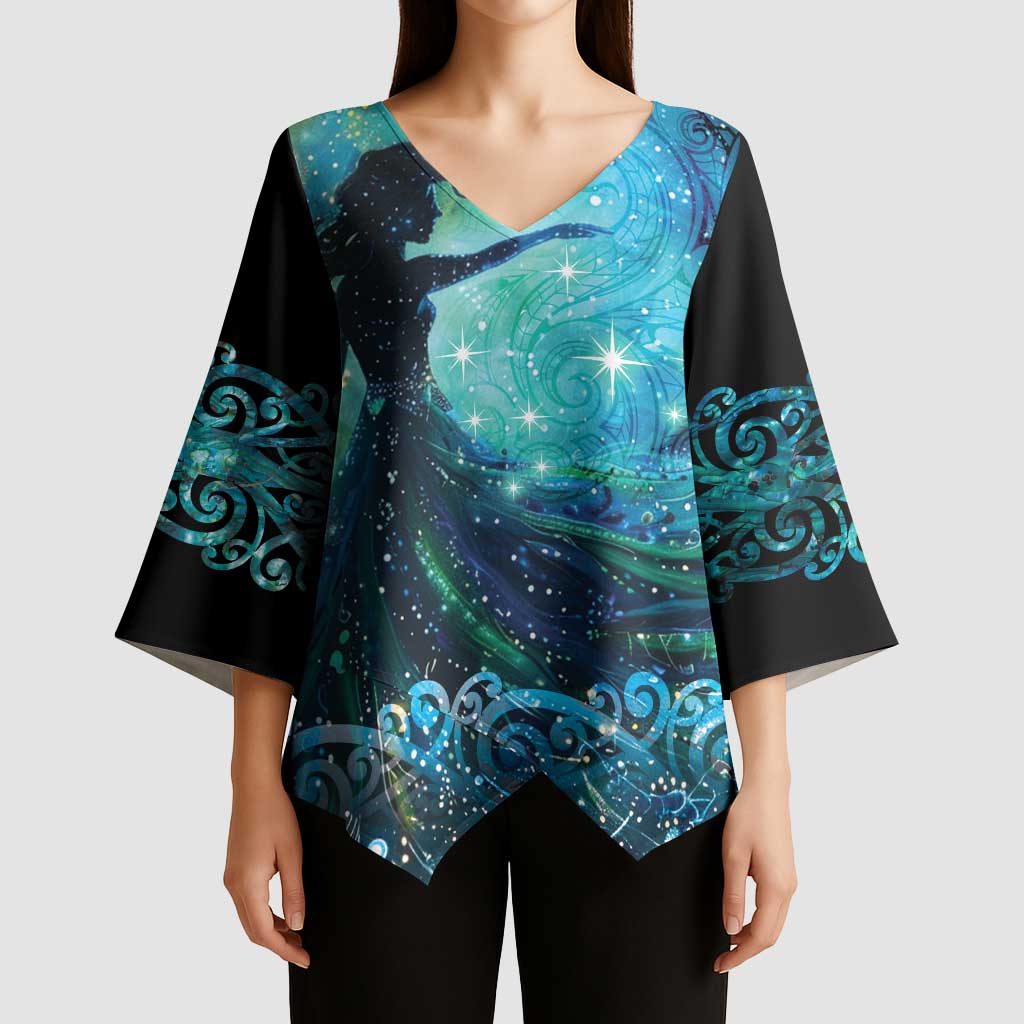 New Zealand Matariki Hiwa-i-te-rangi Kimono Sleeve Blouse Titiro ki nga Whetu Wishing Star - Aussie Hoodie