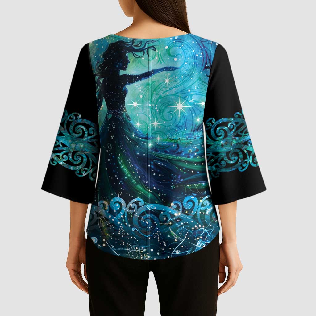 New Zealand Matariki Hiwa-i-te-rangi Kimono Sleeve Blouse Titiro ki nga Whetu Wishing Star - Aussie Hoodie
