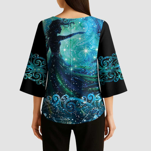 New Zealand Matariki Hiwa-i-te-rangi Kimono Sleeve Blouse Titiro ki nga Whetu Wishing Star - Aussie Hoodie