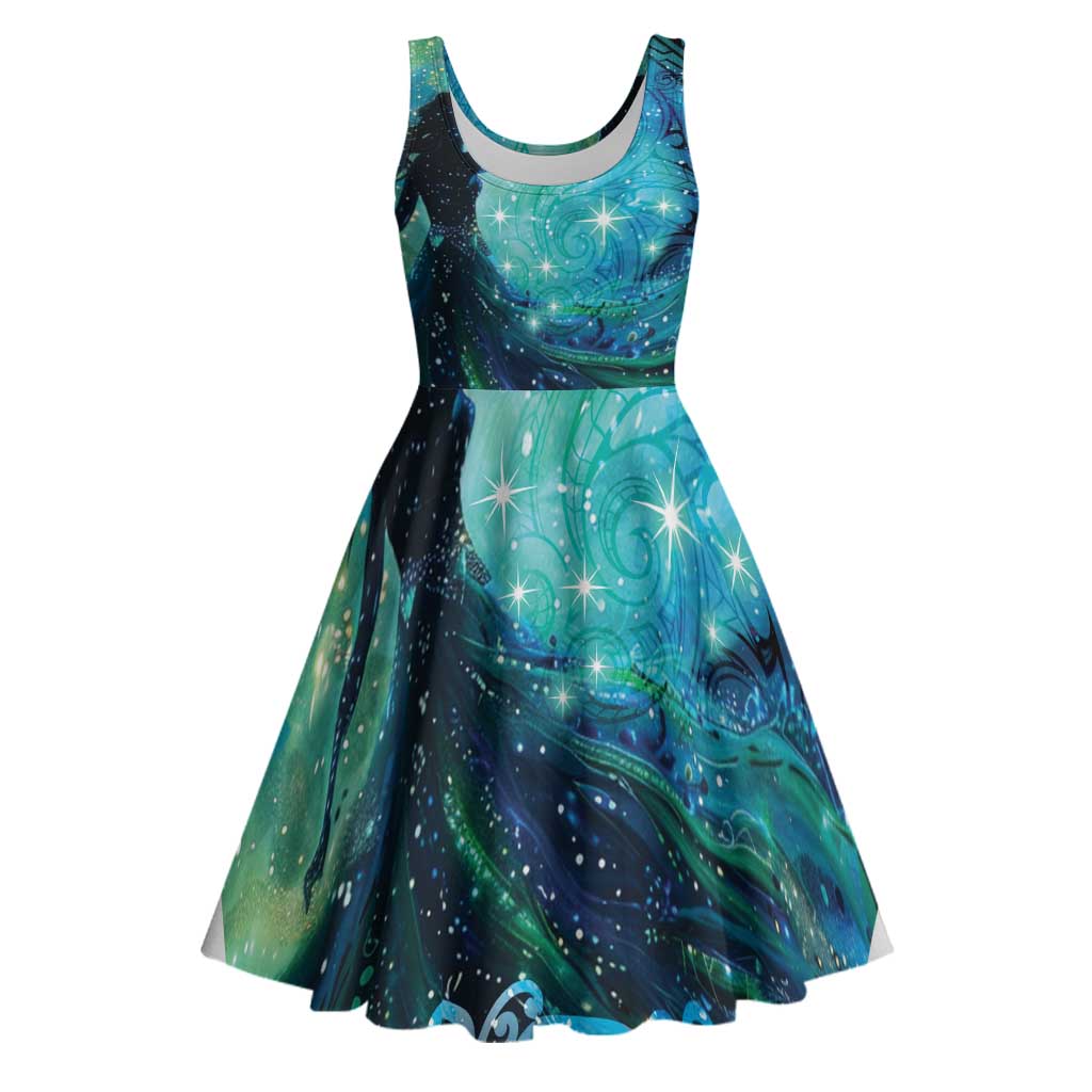 New Zealand Matariki Hiwa-i-te-rangi Midi Dress Titiro ki nga Whetu Wishing Star - Aussie Hoodie