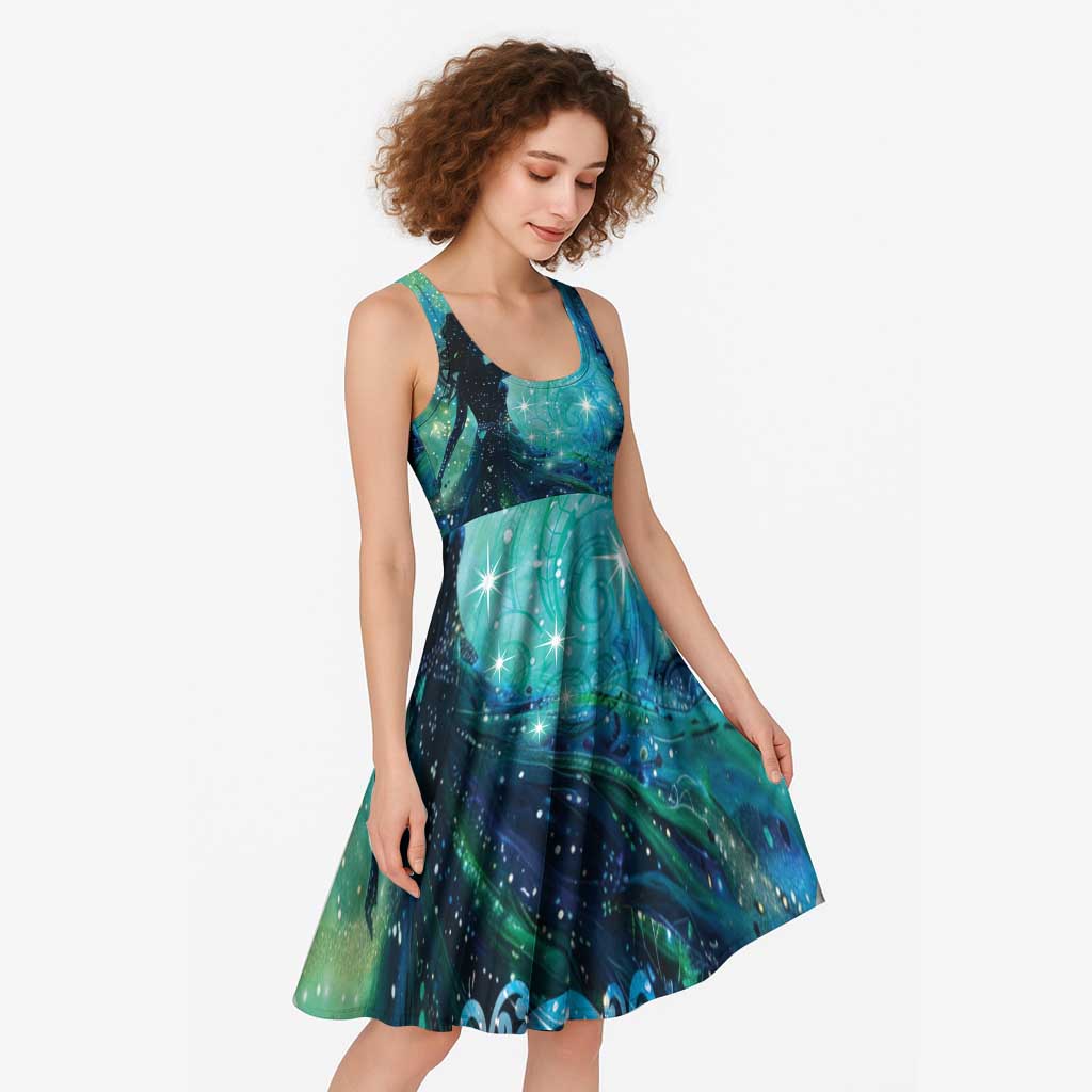 New Zealand Matariki Hiwa-i-te-rangi Midi Dress Titiro ki nga Whetu Wishing Star - Aussie Hoodie