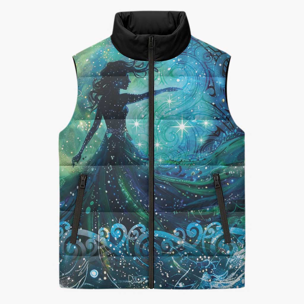 New Zealand Matariki Hiwa-i-te-rangi Sleeveless Puffer Jacket Titiro ki nga Whetu Wishing Star - Aussie Hoodie