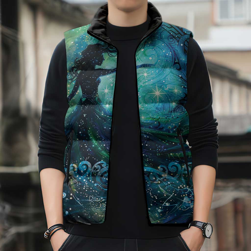 New Zealand Matariki Hiwa-i-te-rangi Sleeveless Puffer Jacket Titiro ki nga Whetu Wishing Star - Aussie Hoodie