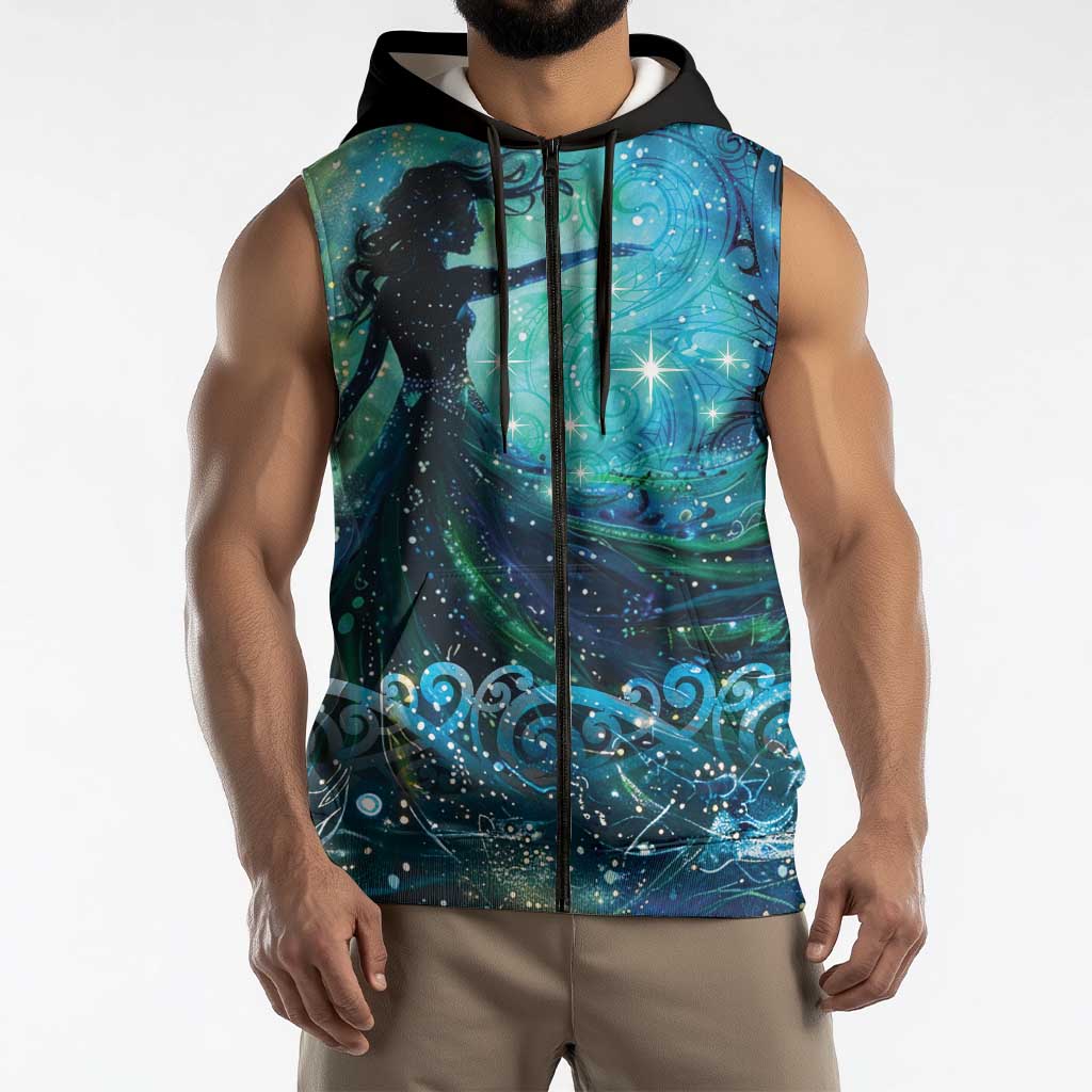 New Zealand Matariki Hiwa-i-te-rangi Sleeveless Zip Hoodie Titiro ki nga Whetu Wishing Star LT9