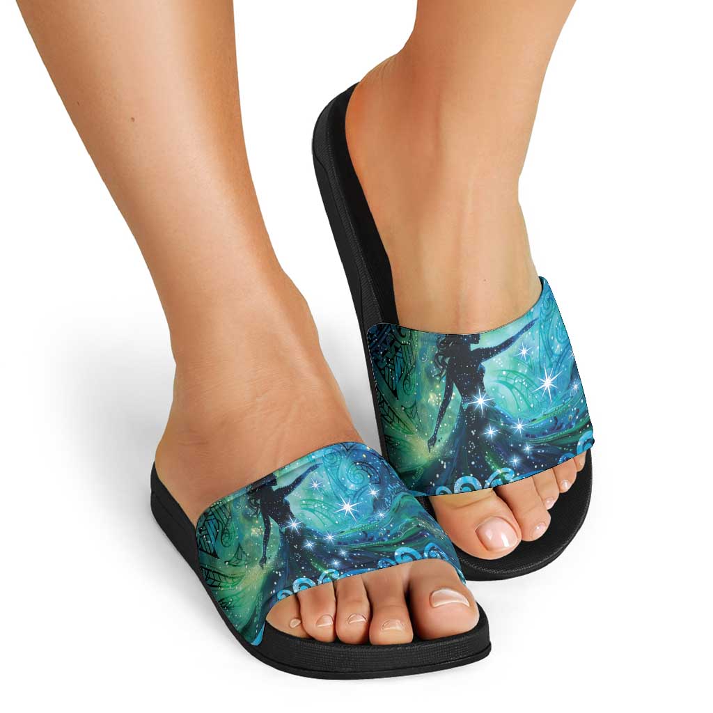 New Zealand Matariki Hiwa-i-te-rangi Slide Sandals Titiro ki nga Whetu Wishing Star - Aussie Hoodie