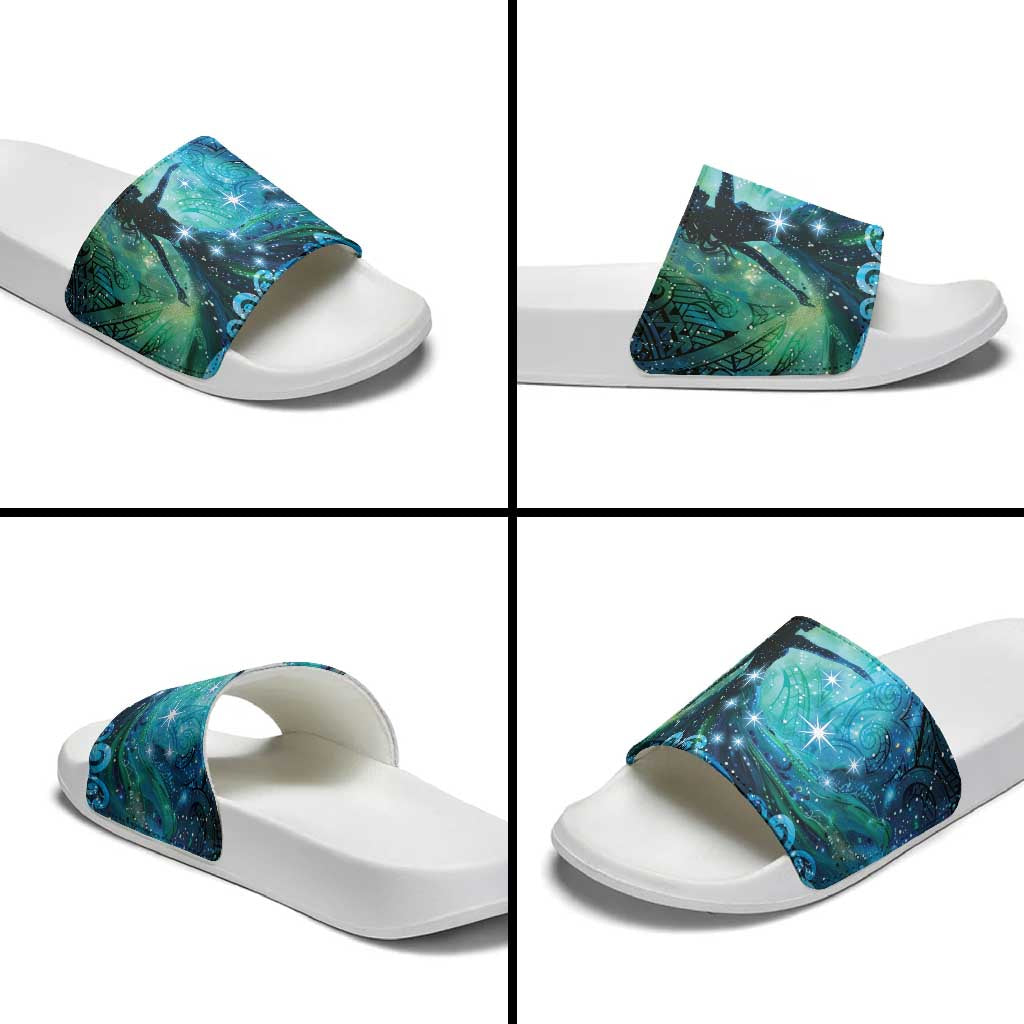 New Zealand Matariki Hiwa-i-te-rangi Slide Sandals Titiro ki nga Whetu Wishing Star - Aussie Hoodie