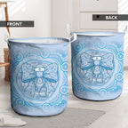 Aussie Nurse Laundry Basket Blue Stethoscope Coquette Bow Aboriginal Dot Art