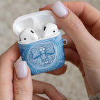 Aussie Nurse AirPods Case Blue Stethoscope Coquette Bow Aboriginal Dot Art