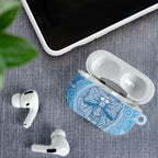 Aussie Nurse AirPods Case Blue Stethoscope Coquette Bow Aboriginal Dot Art