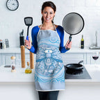 Aussie Nurse Apron Blue Stethoscope Coquette Bow Aboriginal Dot Art
