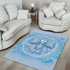 Aussie Nurse Area Rug Blue Stethoscope Coquette Bow Aboriginal Dot Art