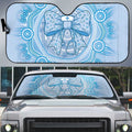 Aussie Nurse Auto Sun Shade Blue Stethoscope Coquette Bow Aboriginal Dot Art