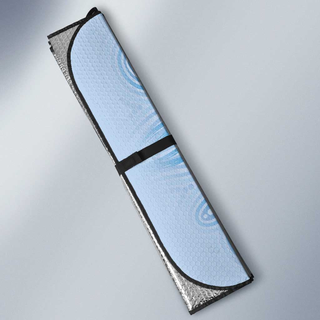 Aussie Nurse Auto Sun Shade Blue Stethoscope Coquette Bow Aboriginal Dot Art