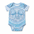 Aussie Nurse Personalised Baby Onesie Blue Stethoscope Coquette Bow Aboriginal Dot Art