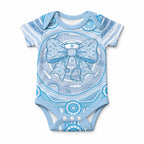 Aussie Nurse Personalised Baby Onesie Blue Stethoscope Coquette Bow Aboriginal Dot Art