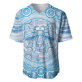 Aussie Nurse Personalised Baseball Jersey Blue Stethoscope Coquette Bow Aboriginal Dot Art
