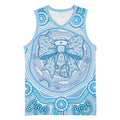Aussie Nurse Personalised Basketball Jersey Blue Stethoscope Coquette Bow Aboriginal Dot Art