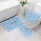 Aussie Nurse Bathroom Set Blue Stethoscope Coquette Bow Aboriginal Dot Art