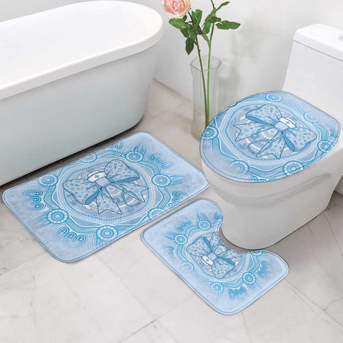 Aussie Nurse Bathroom Set Blue Stethoscope Coquette Bow Aboriginal Dot Art