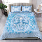 Aussie Nurse Bedding Set Blue Stethoscope Coquette Bow Aboriginal Dot Art