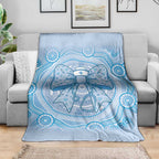 Aussie Nurse Blanket Blue Stethoscope Coquette Bow Aboriginal Dot Art