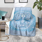 Aussie Nurse Blanket Blue Stethoscope Coquette Bow Aboriginal Dot Art