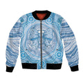 Aussie Nurse Personalised Bomber Jacket Blue Stethoscope Coquette Bow Aboriginal Dot Art