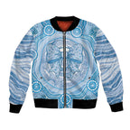 Aussie Nurse Personalised Bomber Jacket Blue Stethoscope Coquette Bow Aboriginal Dot Art