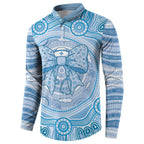 Aussie Nurse Personalised Button Sweatshirt Blue Stethoscope Coquette Bow Aboriginal Dot Art