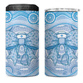 Aussie Nurse Personalised 4 in 1 Can Cooler Tumbler Blue Stethoscope Coquette Bow Aboriginal Dot Art
