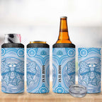 Aussie Nurse Personalised 4 in 1 Can Cooler Tumbler Blue Stethoscope Coquette Bow Aboriginal Dot Art