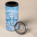 Aussie Nurse Personalised 4 in 1 Can Cooler Tumbler Blue Stethoscope Coquette Bow Aboriginal Dot Art